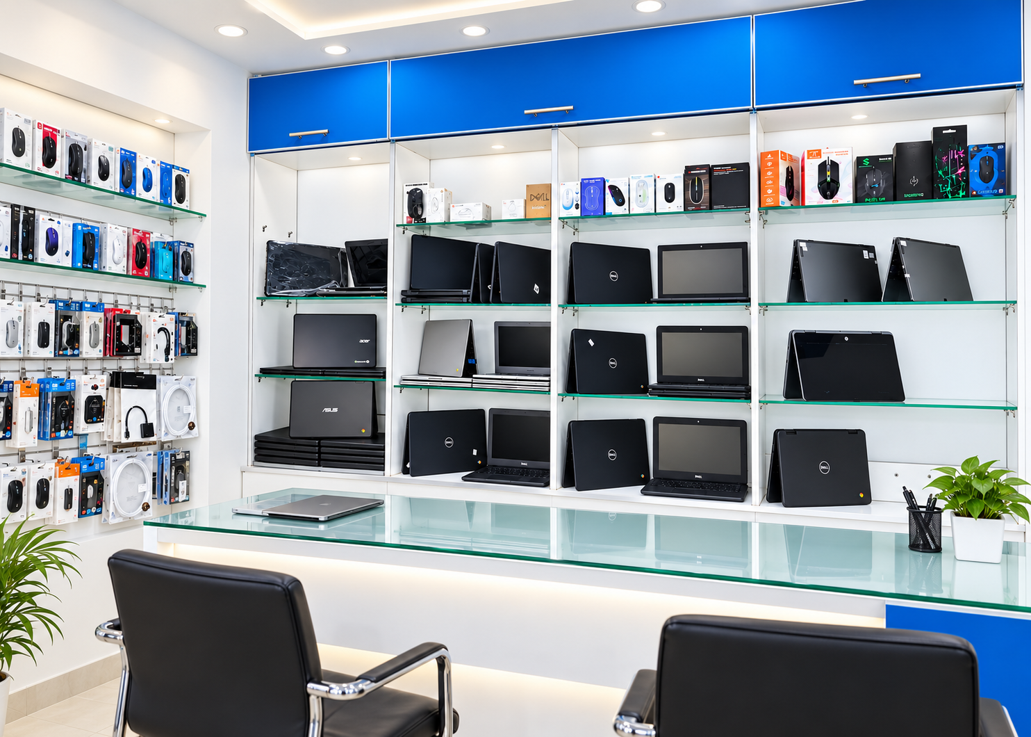 Imported laptops displayed at Pakistan Business store