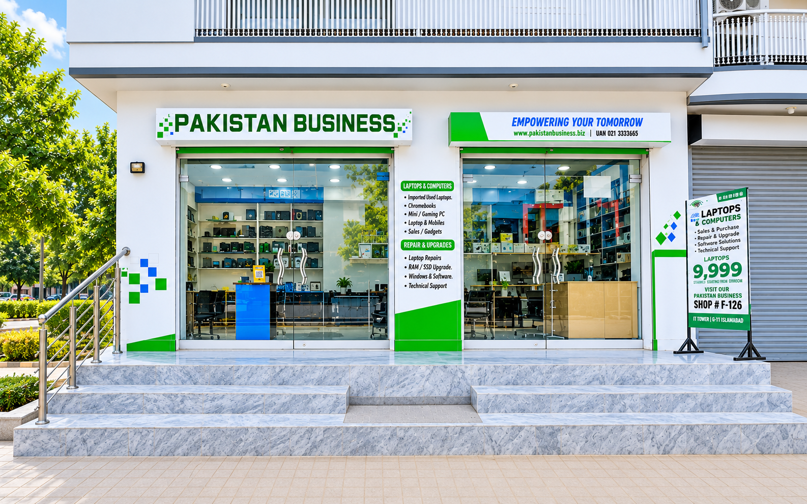 Laptop display at Pakistan Business Wah Cantt